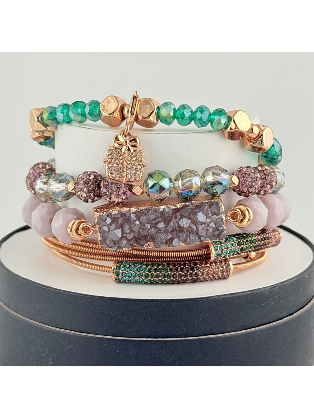 Bomb Party Retro Holiday Stacks "Santa Brought Presents" RBP5350 on Rose Gold